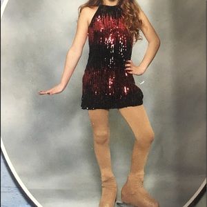 Revoloution Dancewear Red/Black Sequin Dress